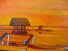 La lune d' miel, peinture, acrylique sur papier