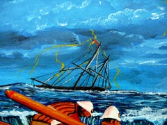 Lifeboat Rescuers, Painting, Acrylic on Canvas