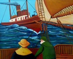 Meeting At Sea, Peinture, Acrylique sur Toile