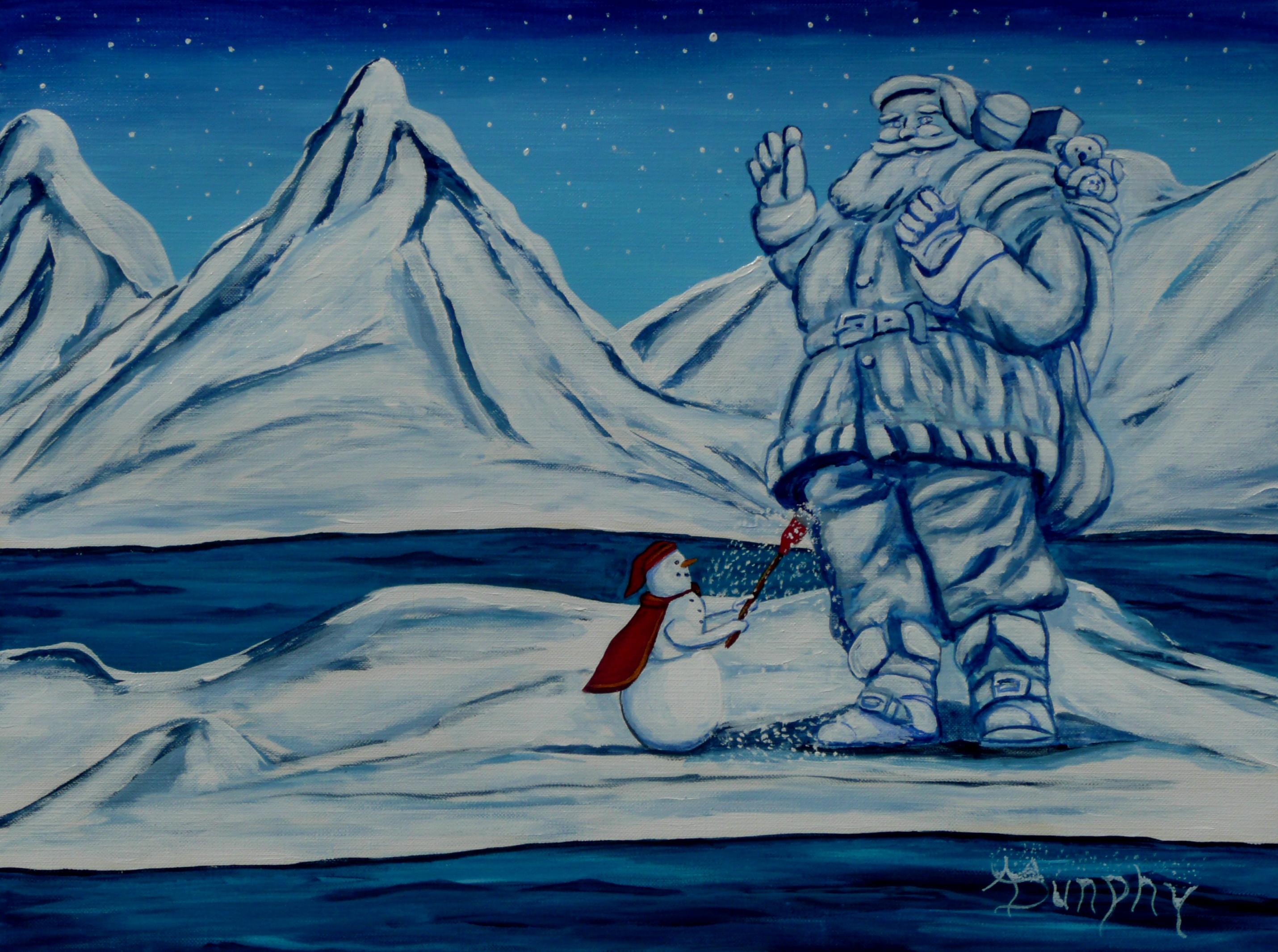 Michelangelsnow, Pintura, Acrílico sobre papel - Painting Impresionista de Anthony Dunphy