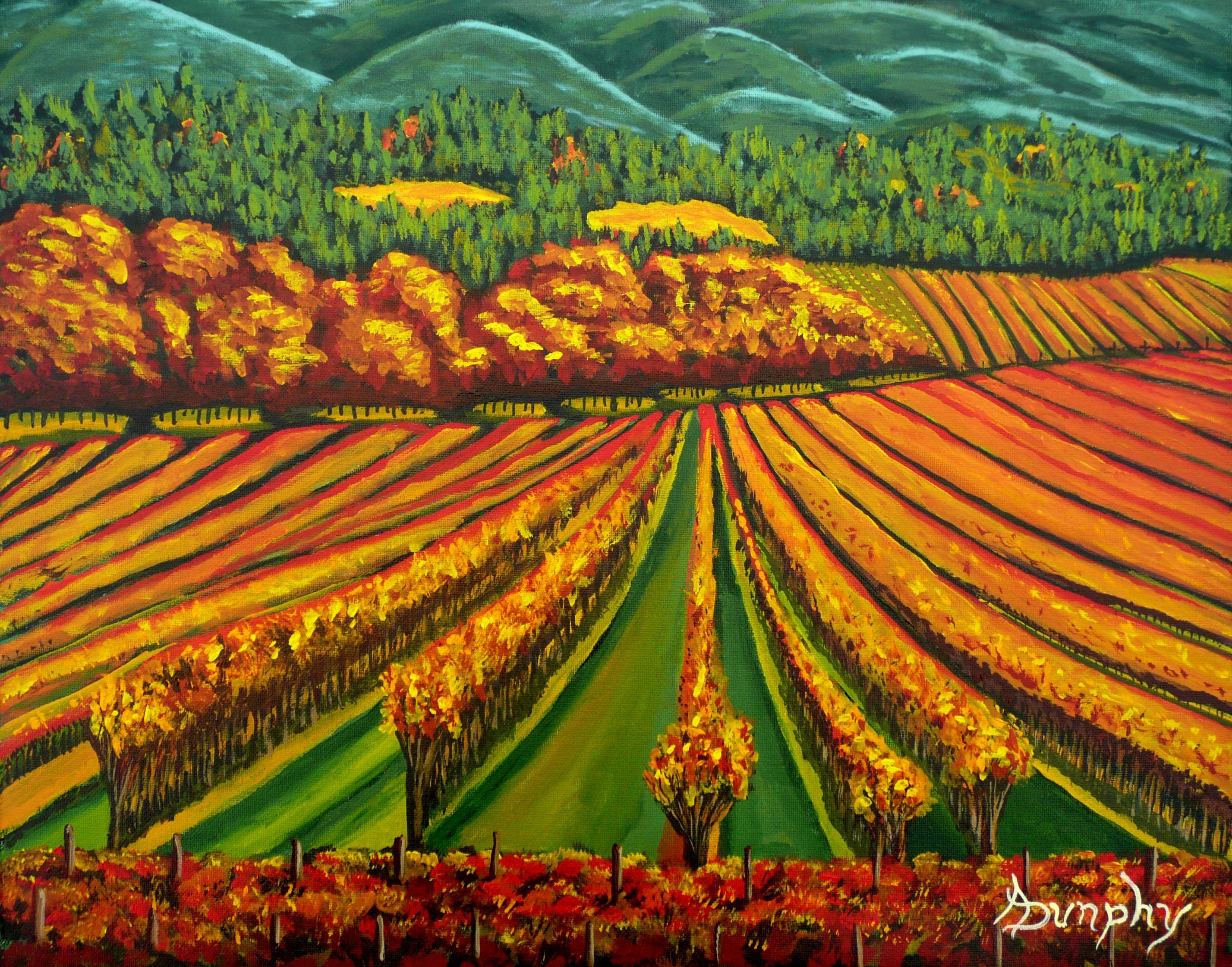 acrylic vineyard painting