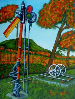 No More Trains, Painting, Acrylic on Paper