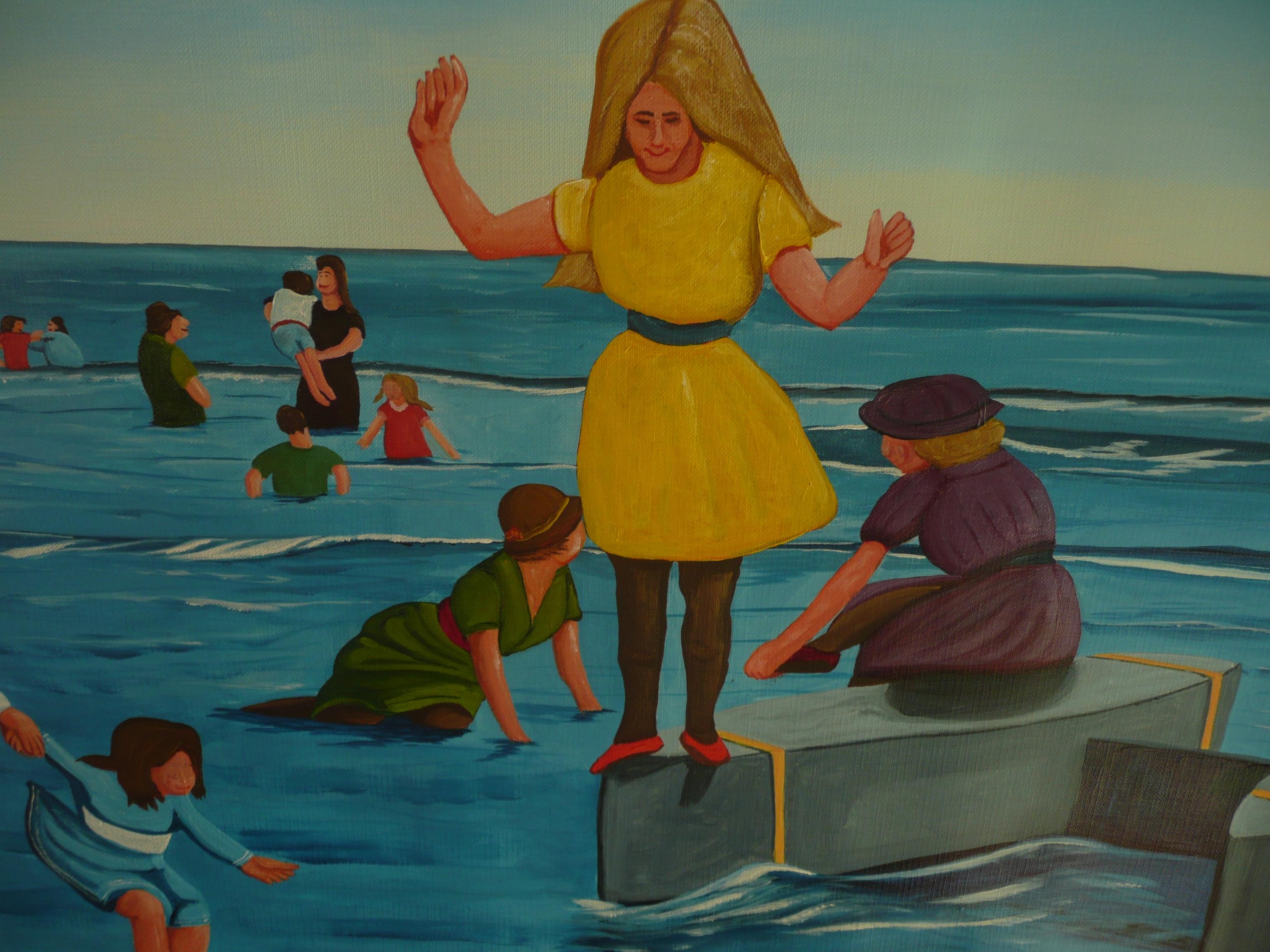 Pontón en el bajío, Pintura, Acrílico sobre papel - Painting Impresionista de Anthony Dunphy