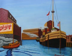Port of Chicago, Painting, Acrylic on Paper