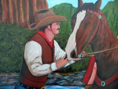 Ranch Chivalry, Painting, Acrylic on Paper