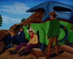 Resting at the Summit, Painting, Acrylic on Paper