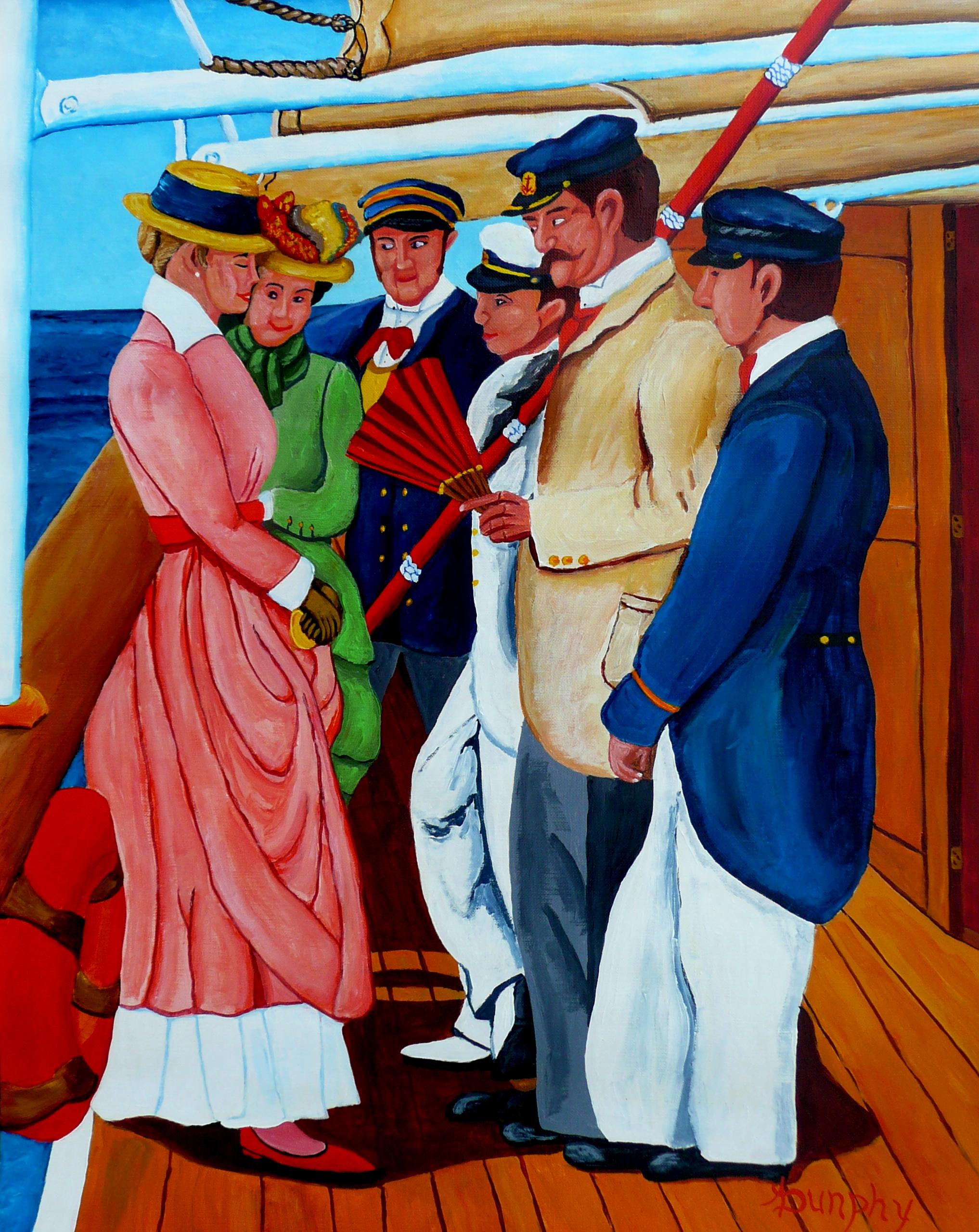 Ritorno del ventaglio perduto, Pittura, Acrilico su carta - Painting di Anthony Dunphy