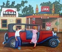 Roadside Bar, Painting, Acrylic on Canvas