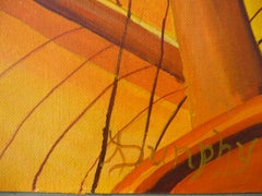 Segeln durch Gold, Gemälde, Acryl auf Leinwand