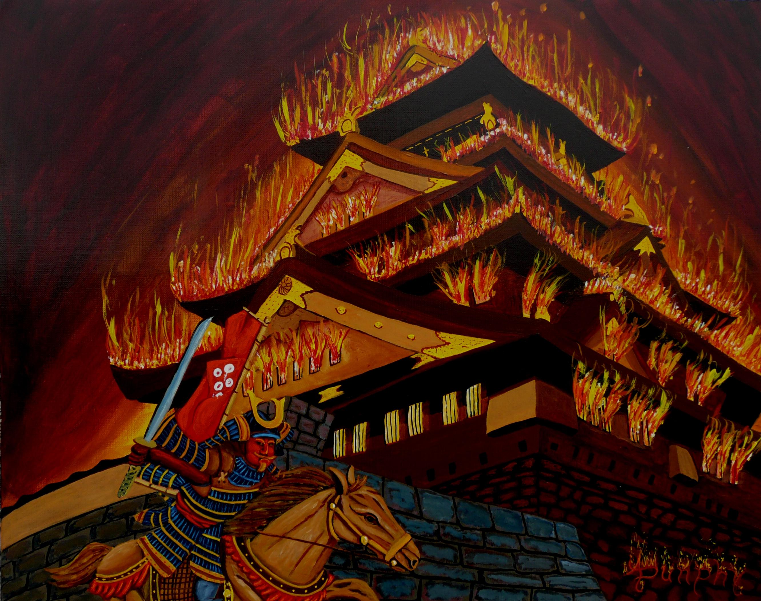 Samurai, Pintura, Acrílico sobre papel - Painting de Anthony Dunphy