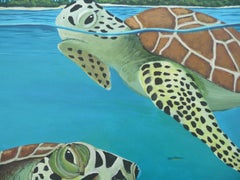 Sea Turtles, Painting, Acrylic on Canvas