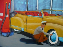 Service Station, Painting, Acrylic on Canvas