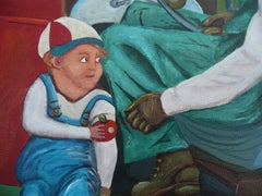 Sharing An Apple, Painting, Acrylic on Canvas