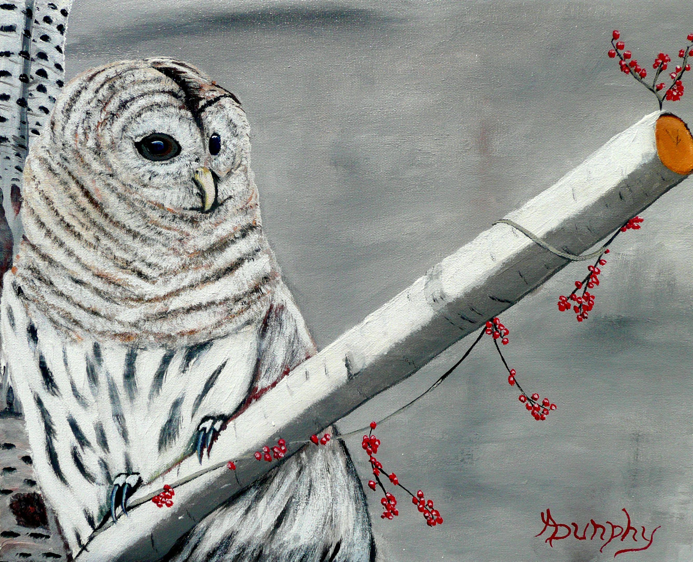 acrylic owl painting