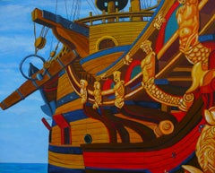 Spanish Galleon, Painting, Acrylic on Paper