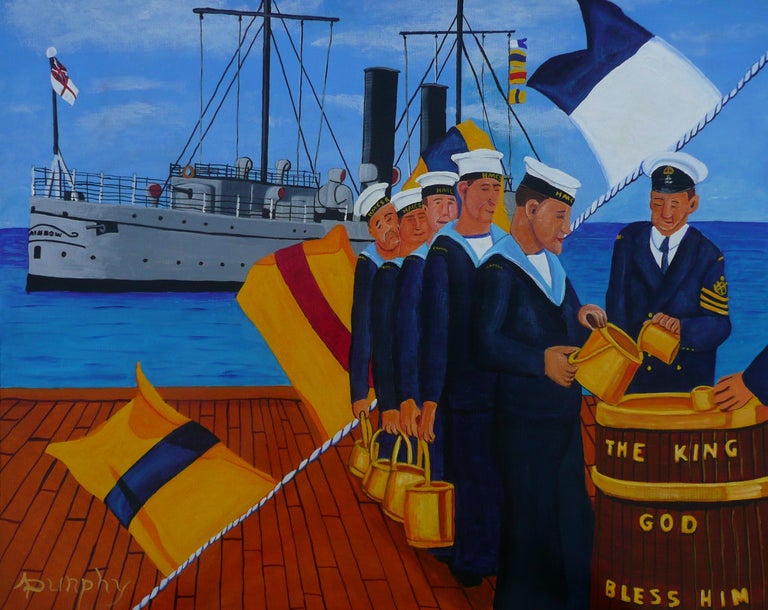 Anthony Dunphy - Splice the Main Brace, Painting, Acrylic on Paper For ...
