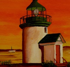 Puesta de sol en la playa, Pintura, Acrílico sobre lienzo