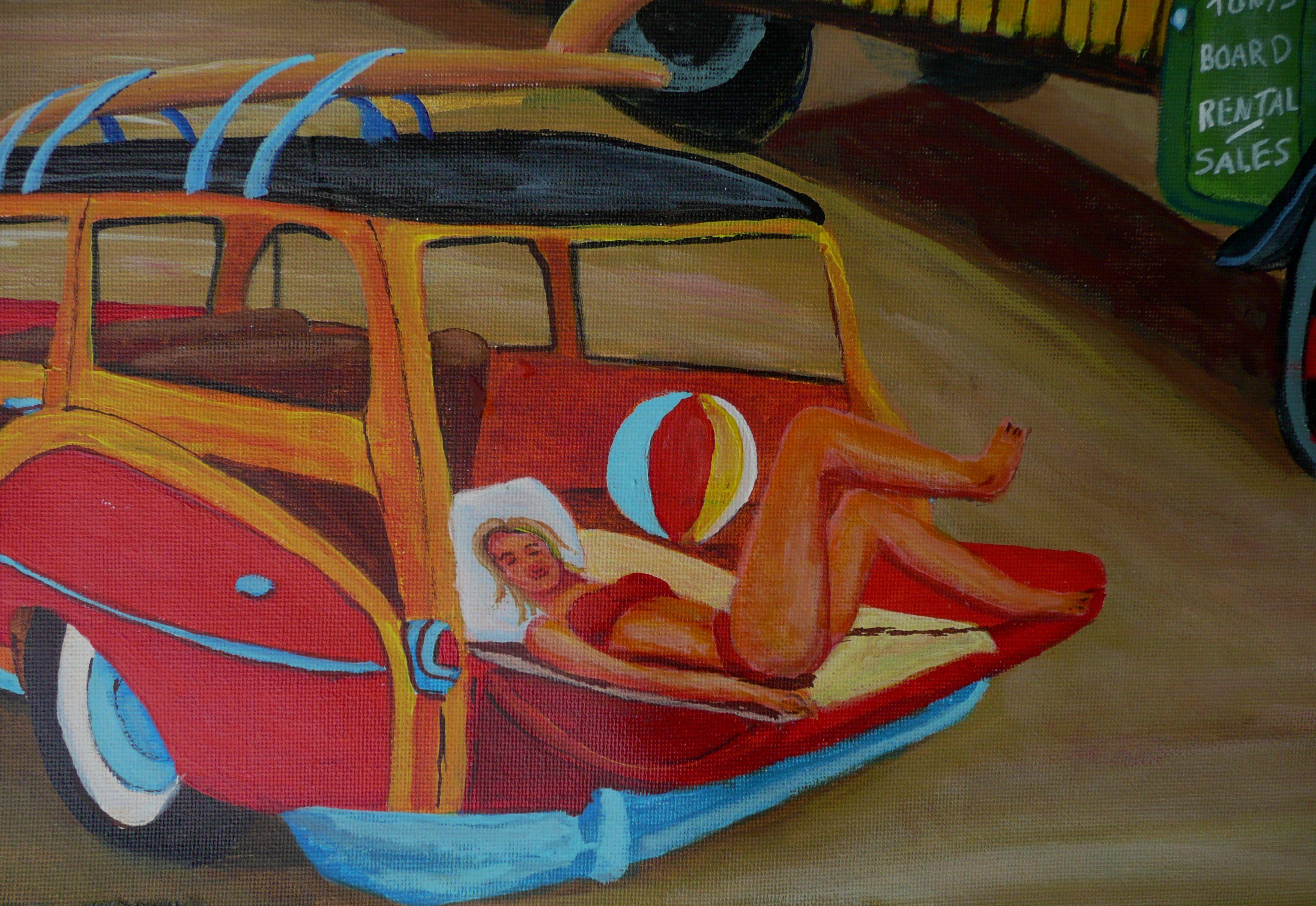Surf Summer, Painting, Acrylic on Canvas For Sale 2