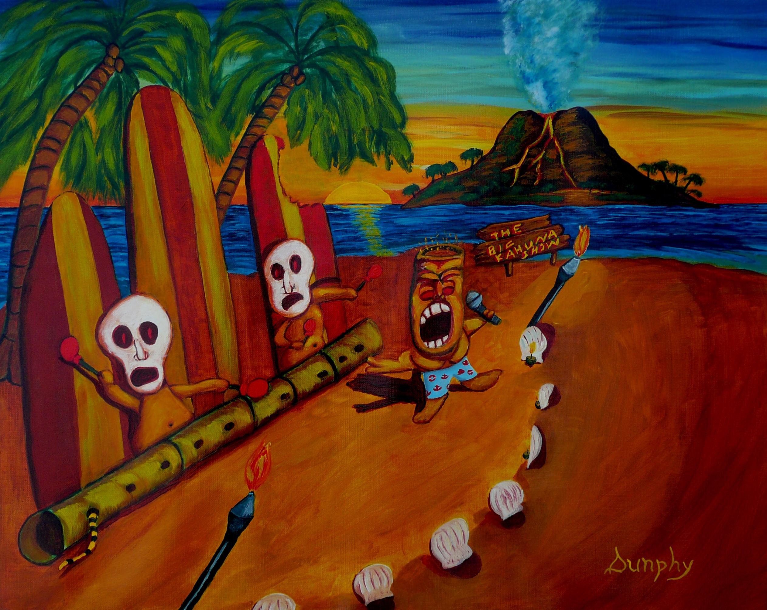 The Big Kahuna Show, Gemälde, Acryl auf Papier