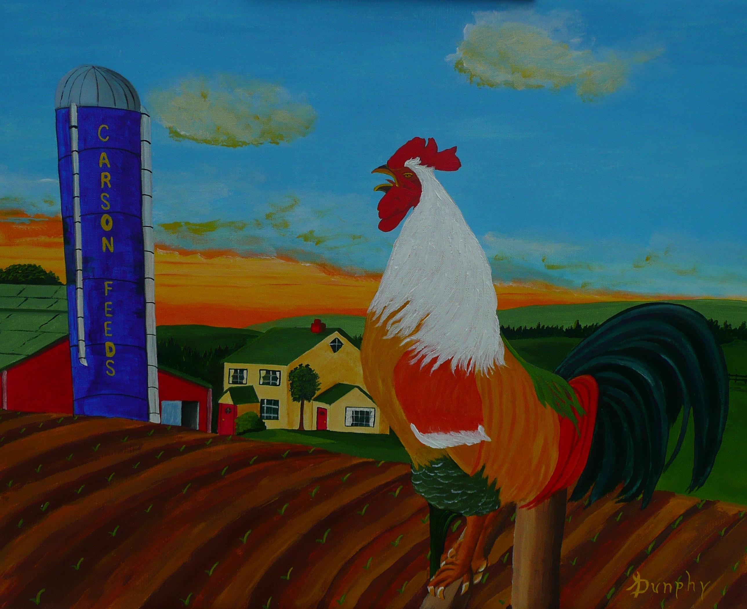 The Morning Wakeup  Call, Painting, Acrylic on Paper