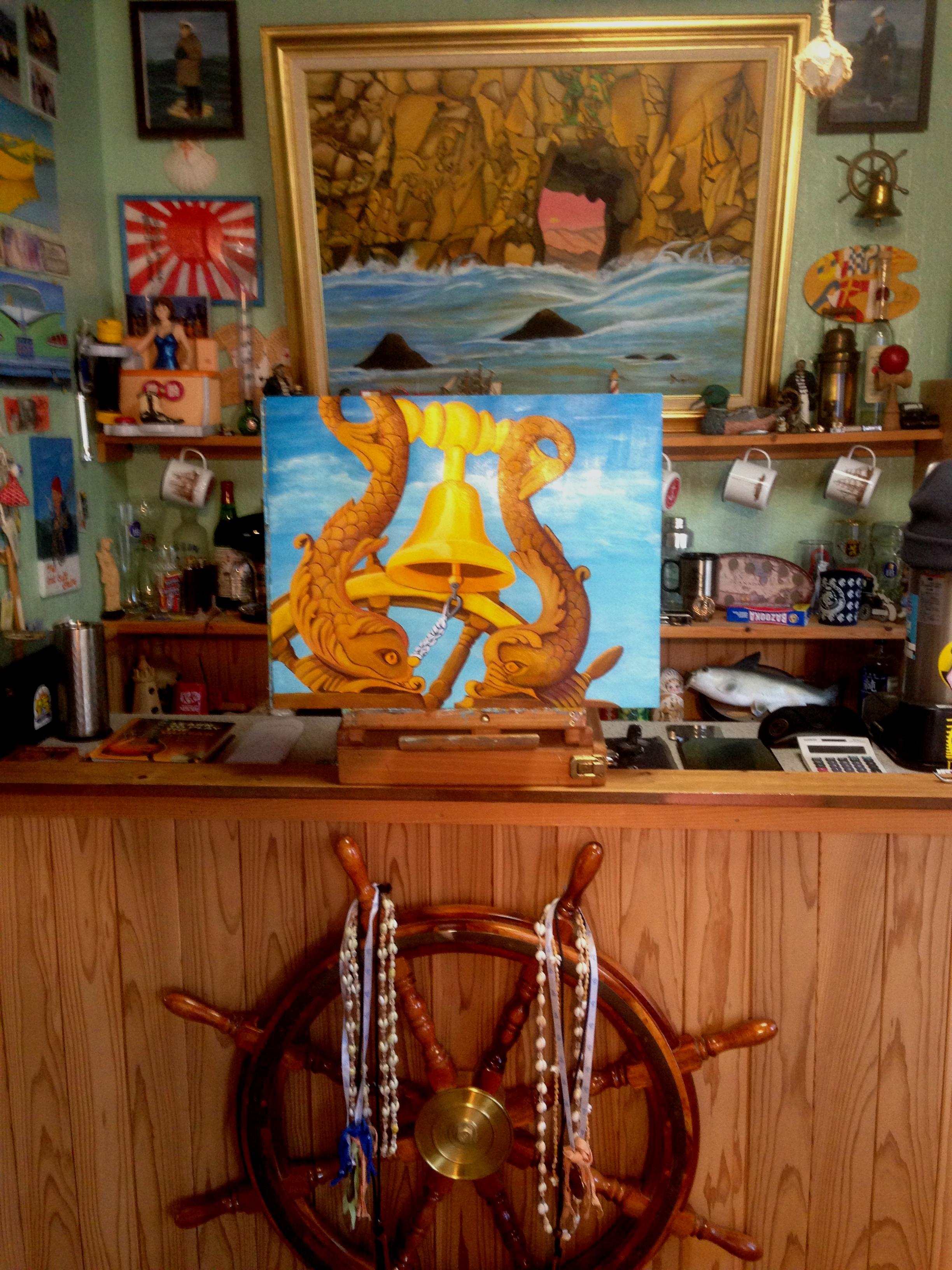 La campana del barco, Pintura, Acrílico sobre papel - Painting Contemporáneo de Anthony Dunphy