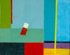 "Abstract #18" di Anthony Dyke; 17" x 13,625" Olio su tela, resina, 2025