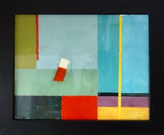 "Abstract #18" di Anthony Dyke; 17" x 13,625" Olio su tela, resina, 2025
