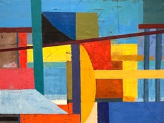 "Channel" di Anthony Dyke; 38" x 48" x 1,25" Olio su tela, 2025; Astratto