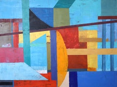 "Channel" di Anthony Dyke; 38" x 48" x 1,25" Olio su tela, 2025; Astratto