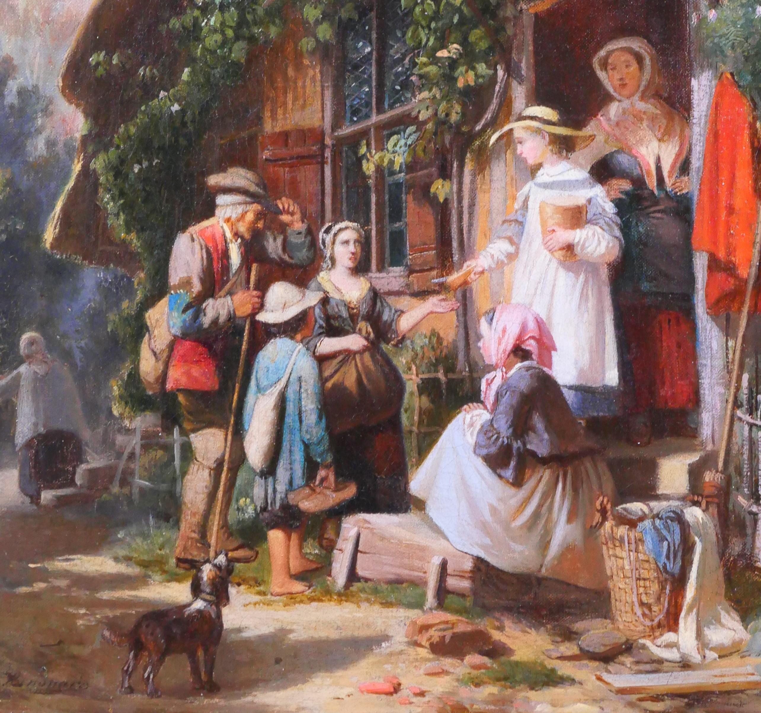 Anthony Eugène RENOUARD
Cour-Cheverny, 1835 - Paris, 1921
Scène paysanne, jeune femme donnant du pain
Peinture, huile sur toile
Signé en bas à gauche
Peinture : 24 x 32.5 cm (9.4 x 12.8 inches)
Très beau cadre du 19ème siècle : 40,5 x 49 cm (15,7 x