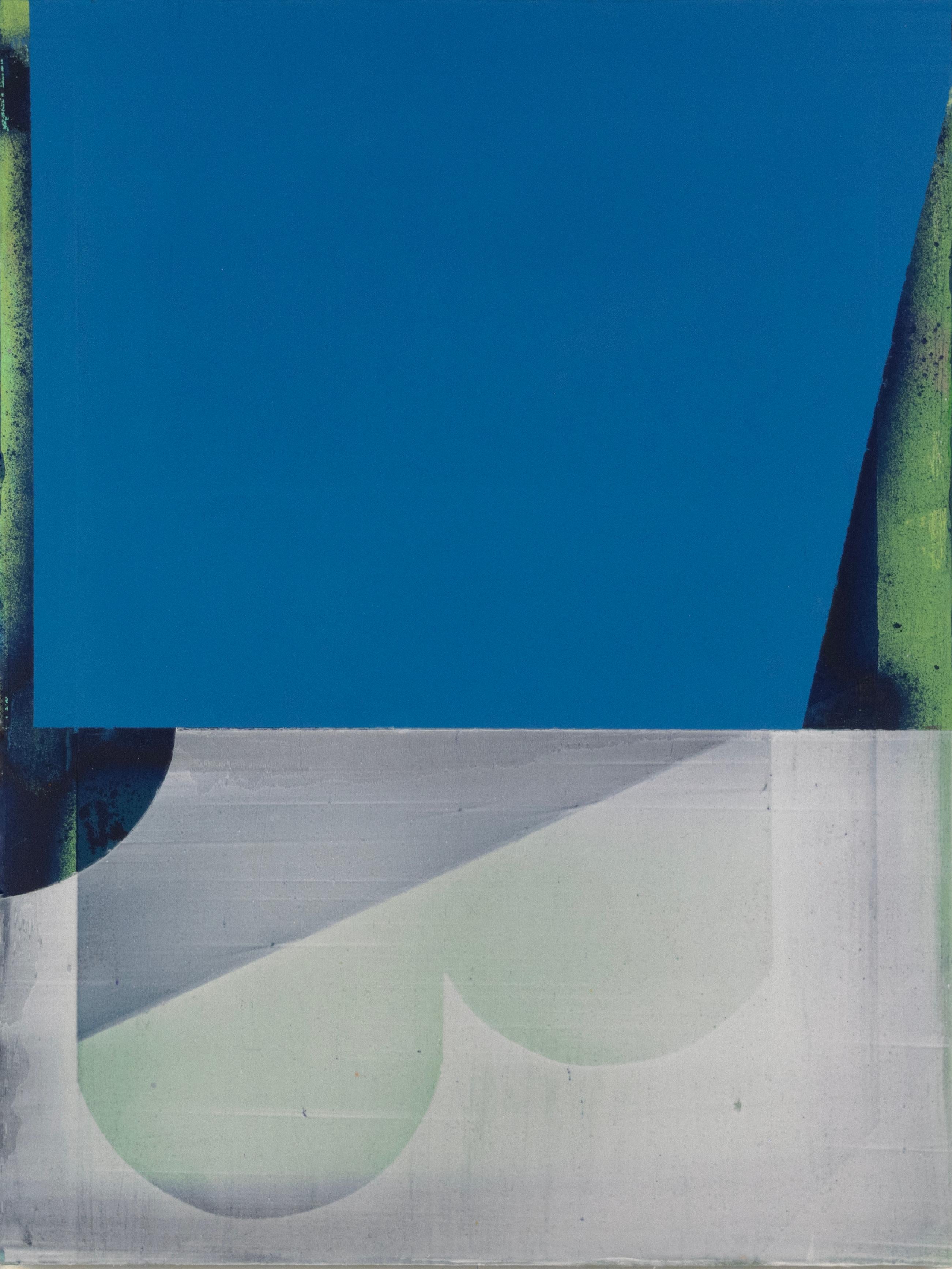"Smp#15" 2025 acrilico, composto di gesso e vernice spray su pannello