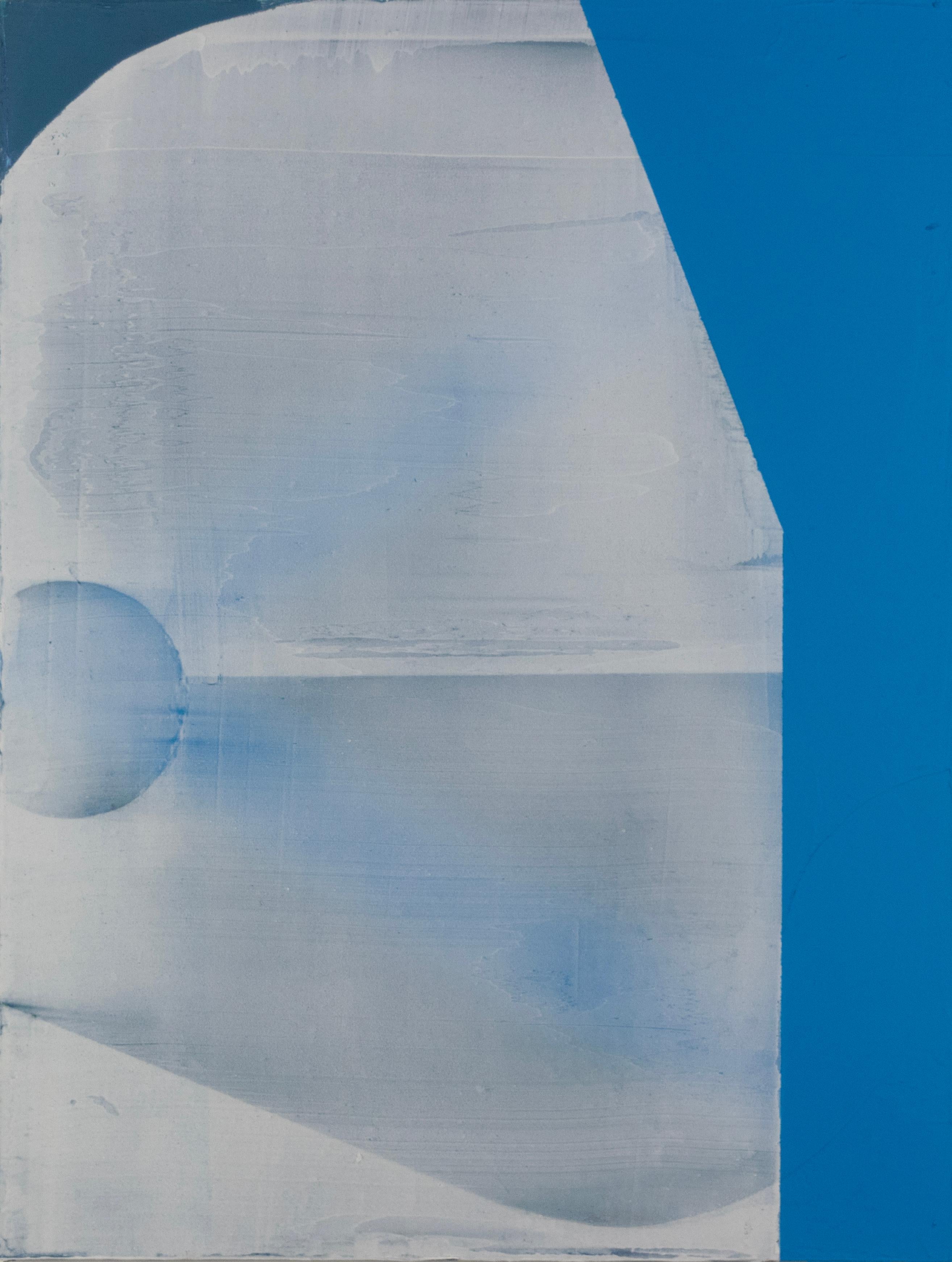"Smp#17" 2025 acrylic, gypsum compound & spray paint on panel