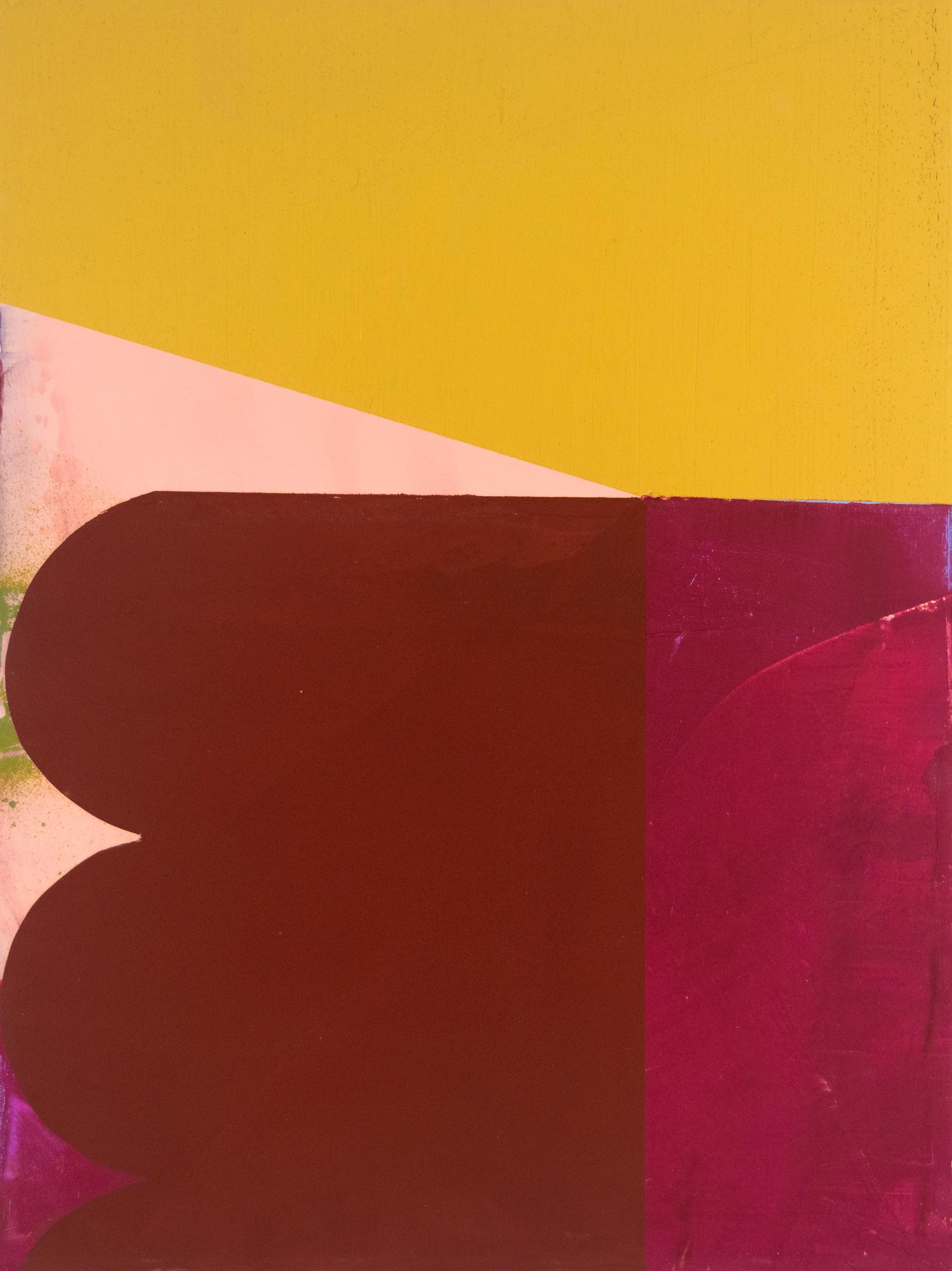"Smp#4" 2023 acrilico, composto di gesso e vernice spray su pannello