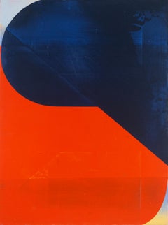 "Smp#5" 2023 acrílico, compuesto de yeso y pintura en spray sobre panel 16 x 12 pulg.