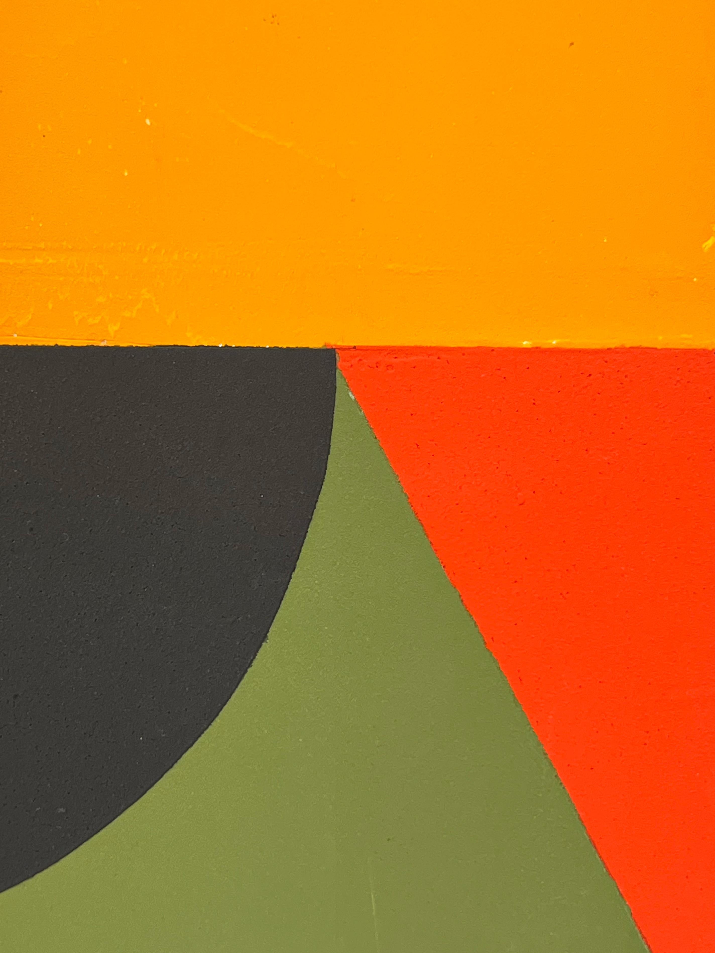 „Smp#8“ 2023 Acryl, Zigeunermischung und Sprühfarbe auf Tafel (Orange), Abstract Painting, von Anthony Falcetta
