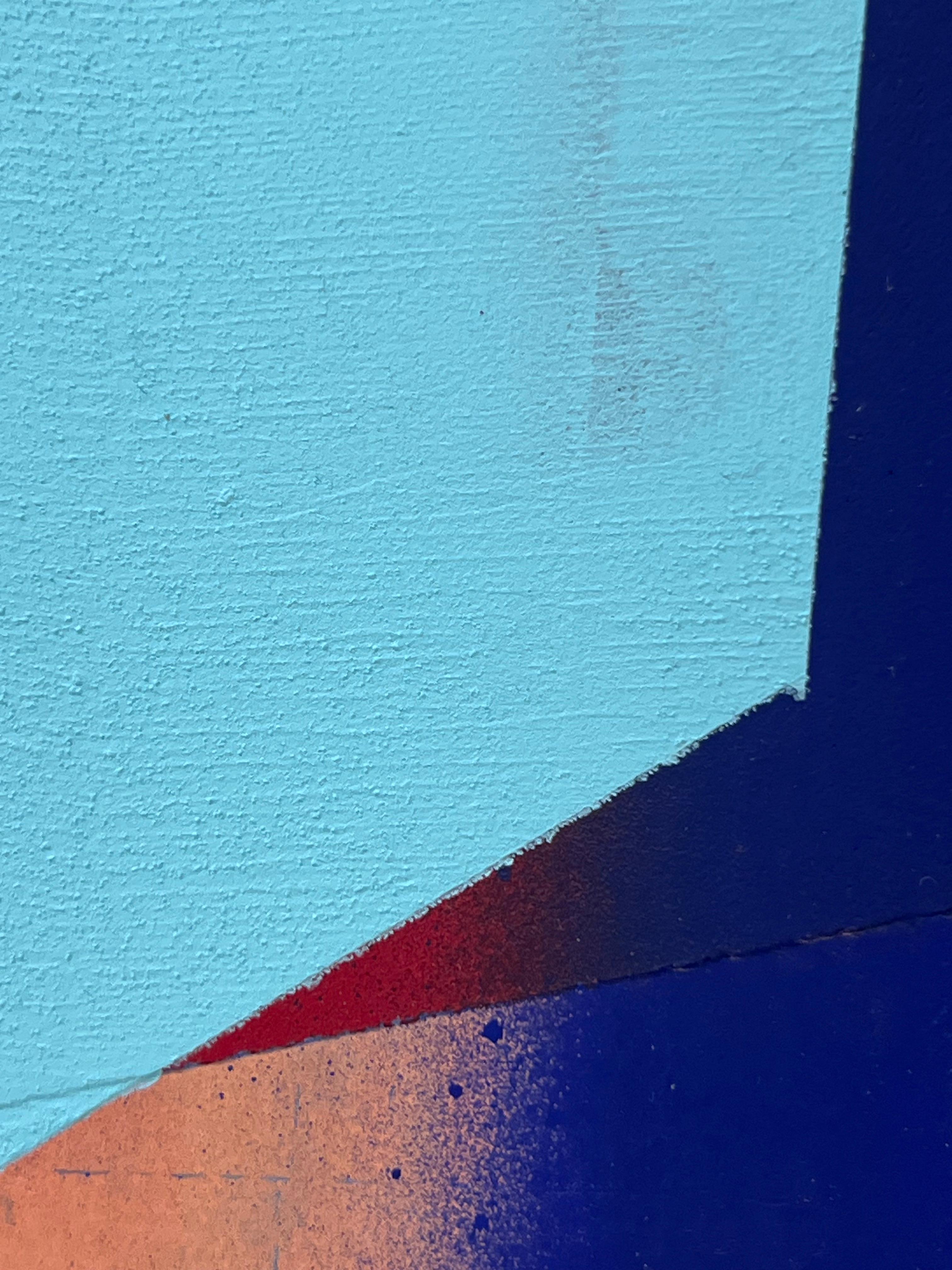 « Speedee » 2023, acrylique, composé de gypsum et peinture à la bombe sur toile - Géométrique abstrait Painting par Anthony Falcetta