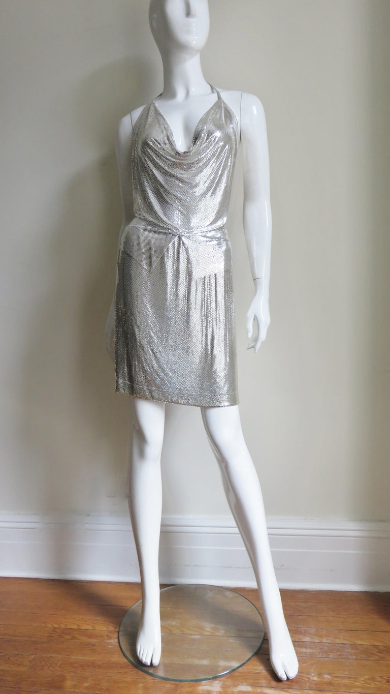 Anthony Ferrara Whiting Davis Iconic Metal Mesh Halter Top and Skirt Set  1970s at 1stDibs | silver metal dress, silver metal mesh dress, anthony  ferrara designer