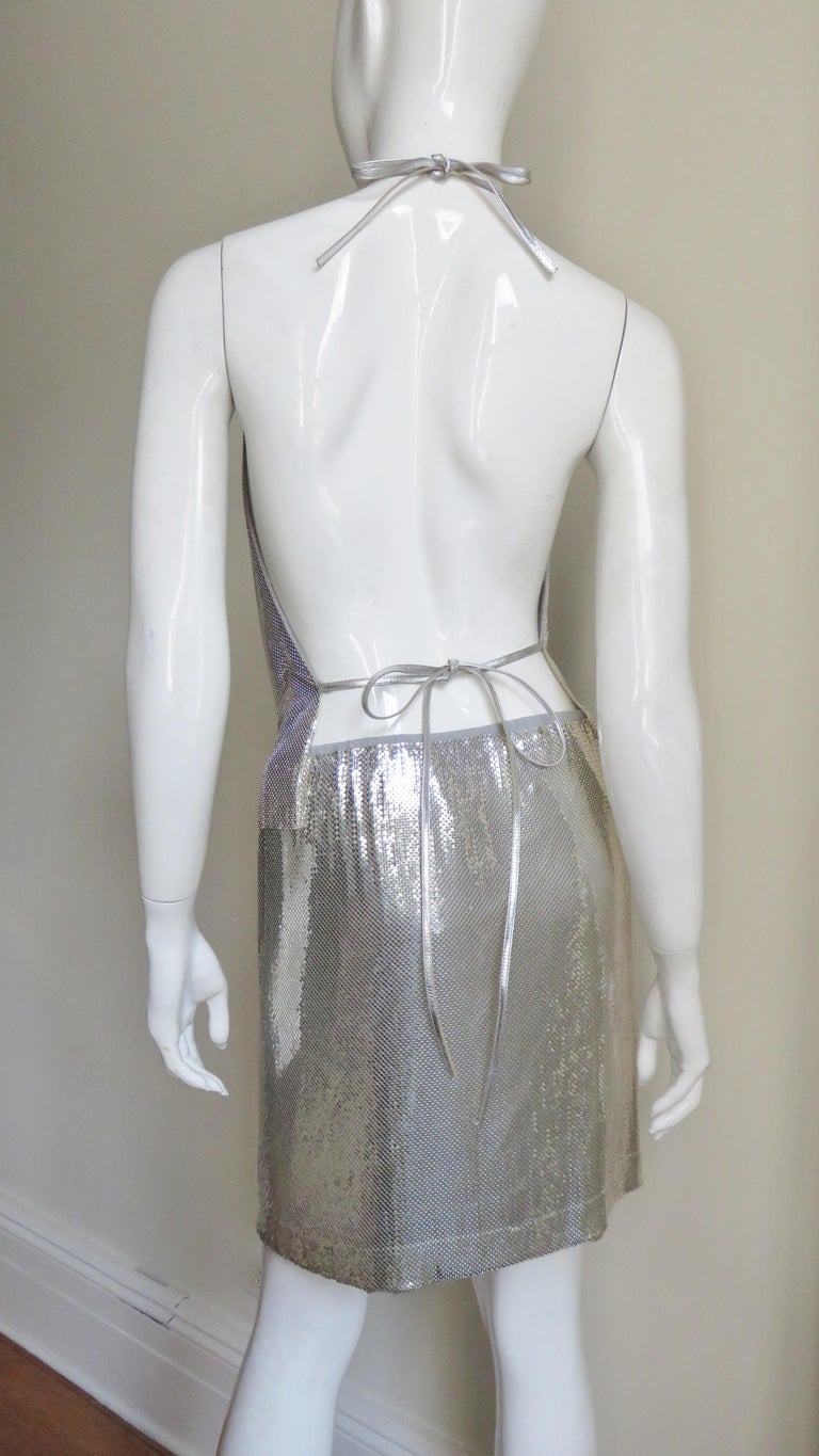 Anthony Ferrara Whiting Davis Iconic Metal Mesh Halter Top and Skirt Set  1970s at 1stDibs | silver metal dress, silver metal mesh dress, anthony  ferrara designer