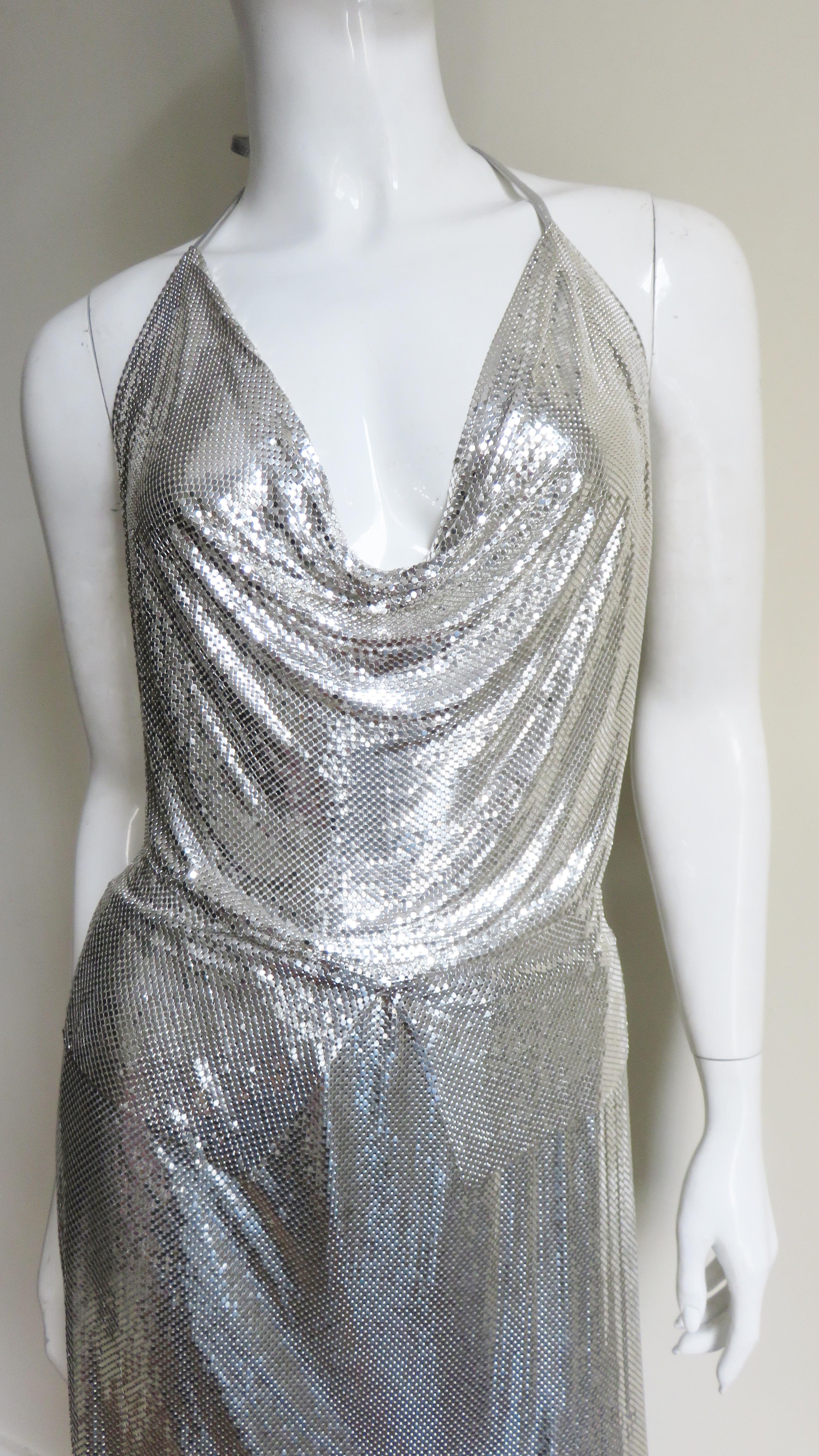 silver metal dress