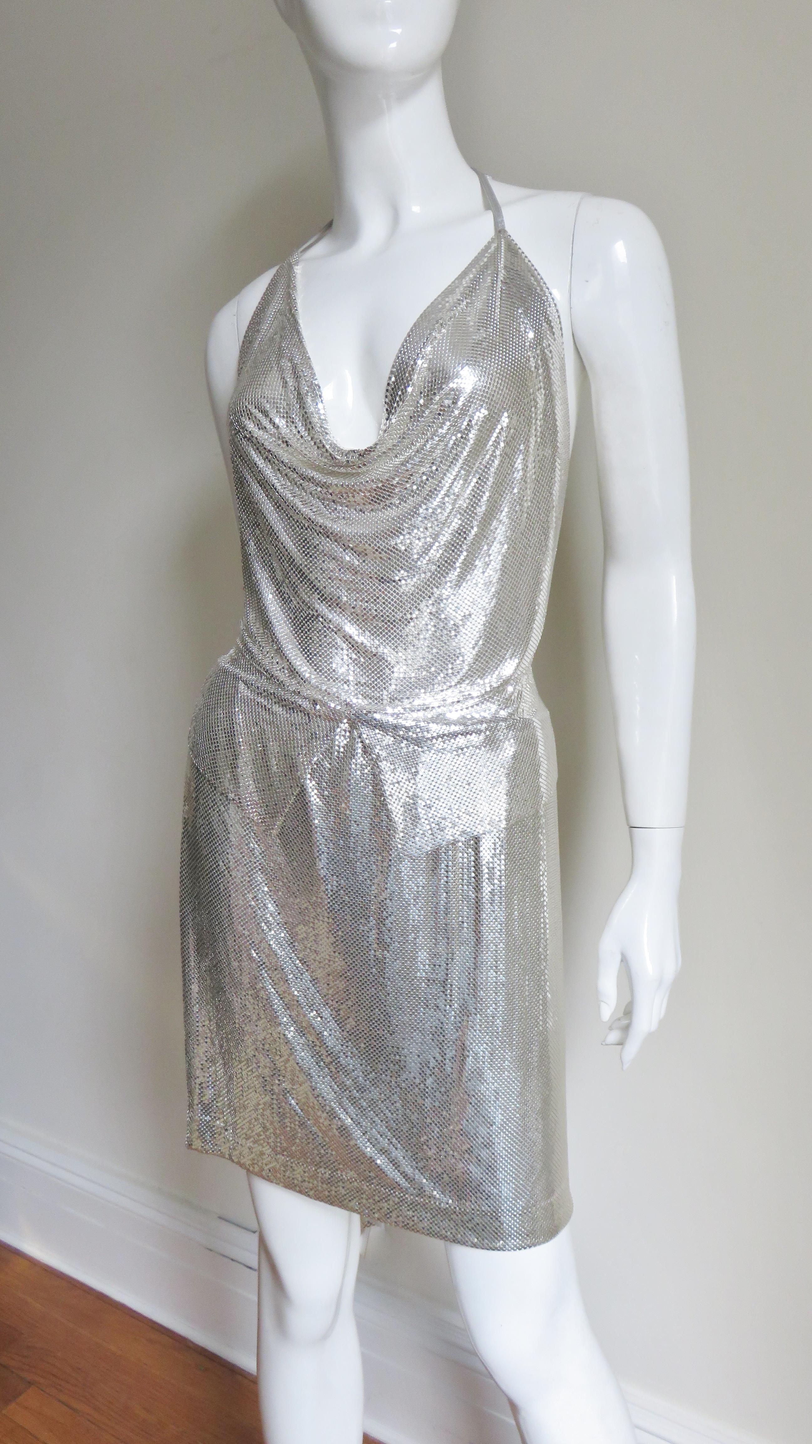 silver metal mesh dress