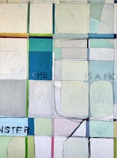 Used When the World Is a Monster (Contemporary Pastel Vertical Grid, Blue Pink Green)
