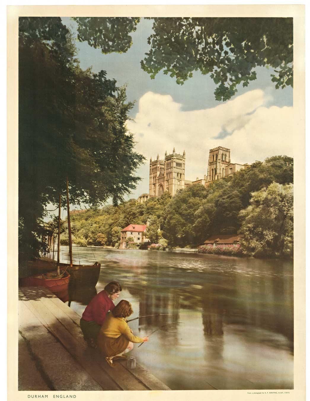 Original Durham England British Railways Vintage Travel Poster – Print von Anthony Frank Kersting
