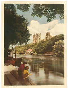 Original Durham England British Railways Vintage Travel poster
