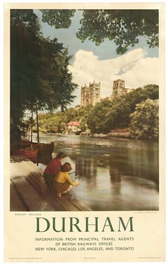 Original Durham England British Railways Vintage Travel poster