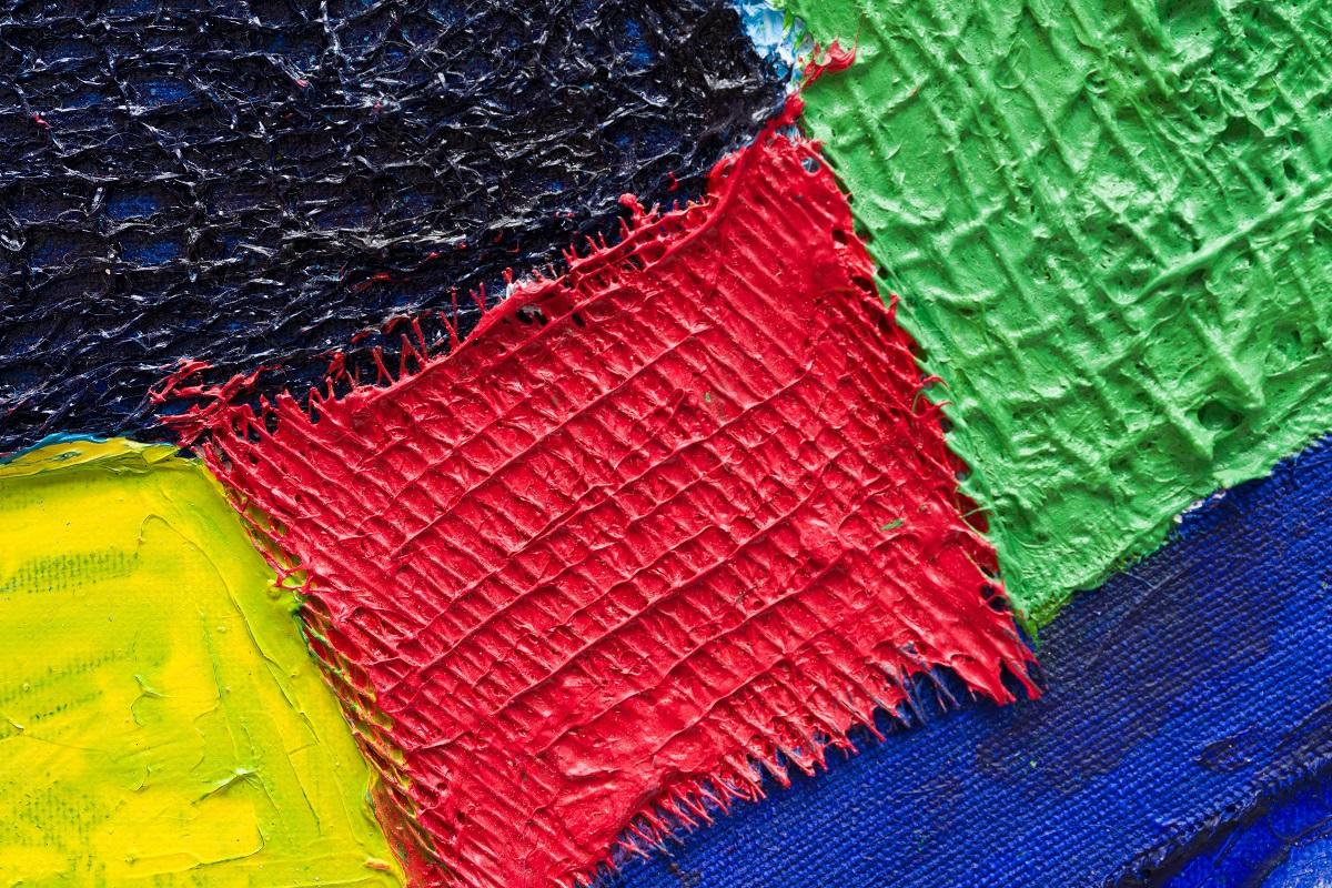 Crow Hoof II (Abstract Painting)

Acrylic, hessian scrim, garden netting, sofa fabric, sailcloth and onion sacking on canvas - Unframed.

Anthony Frost, son of Sir Terry Frost RA, is an English abstract artist whose vibrant, colorful paintings and