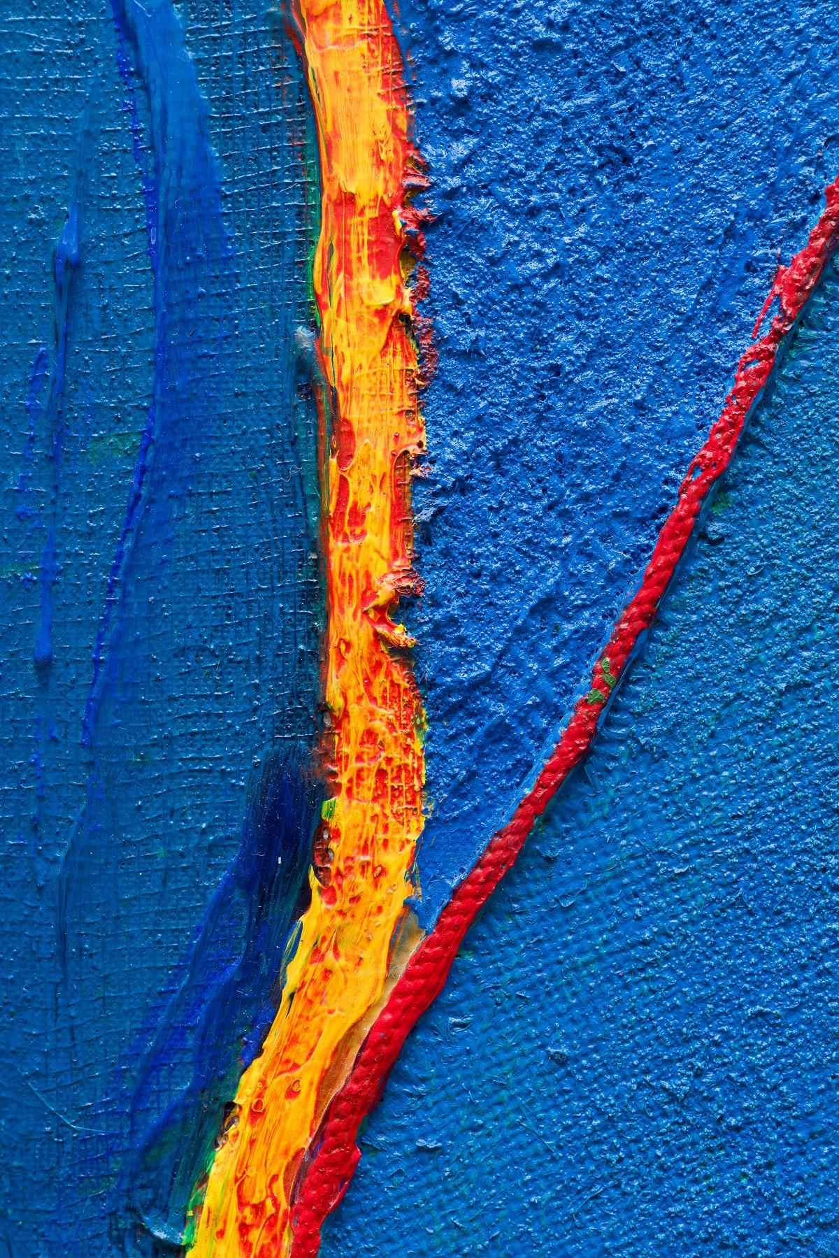 Elettricità (Pittura astratta) - Abstract Painting Blu di Anthony Frost