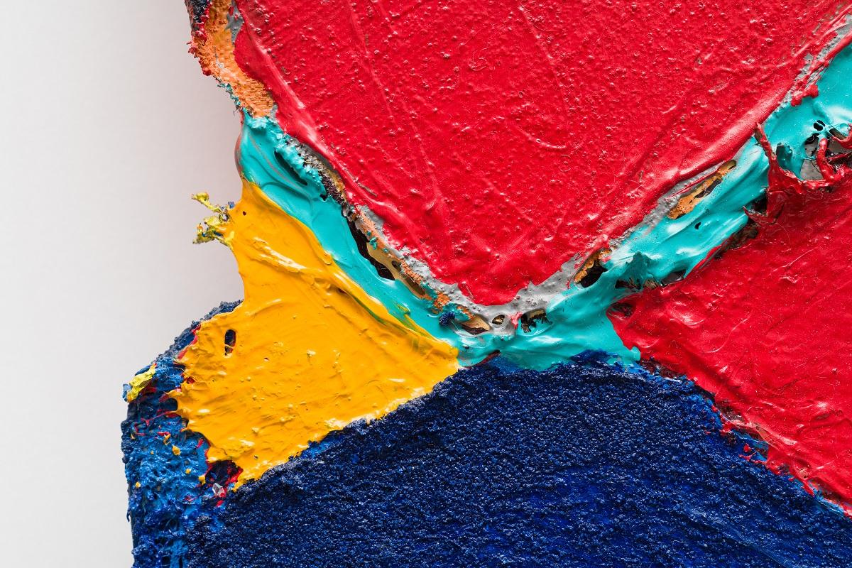Uomo specchio (pittura astratta) - Abstract Painting Blu di Anthony Frost