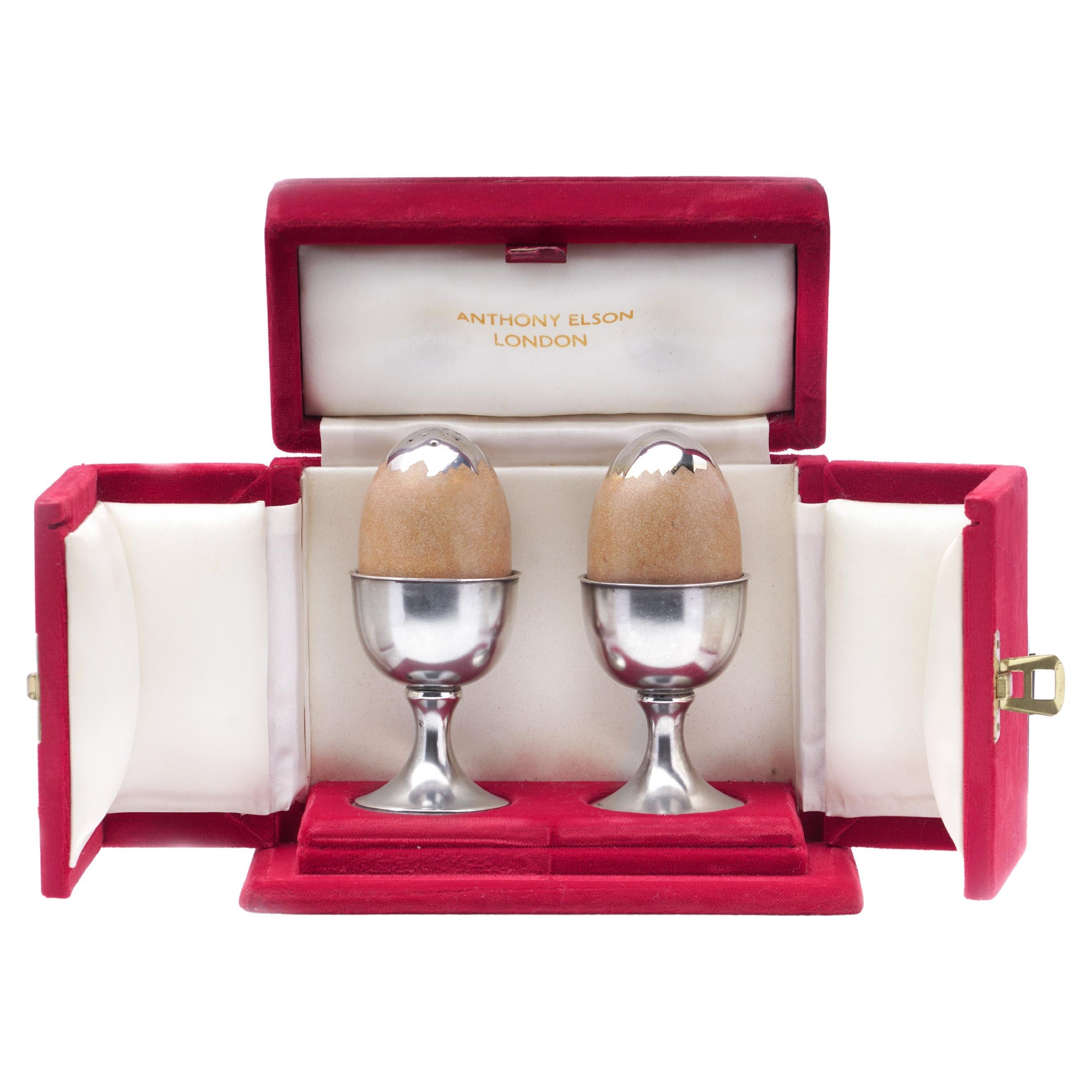 Shakers in argento sterling di Anthony Gordon Elson per sale e pepe in vendita