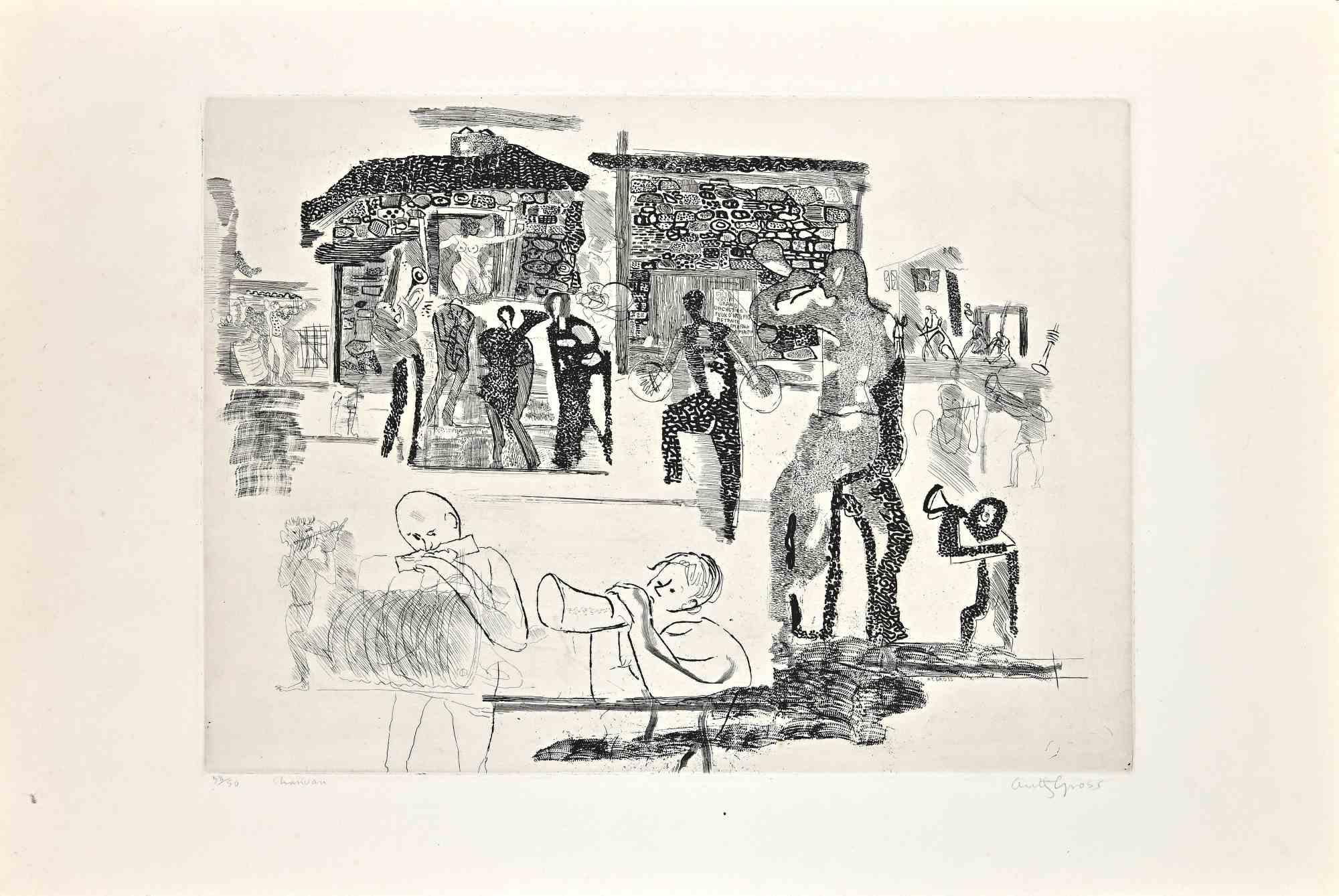 Carnival is an etching realized by Anthony Gross, in the second half of 20th century. 

Limited edition, 38/50.

Handsigned in the lower right part.

38 x 57 cm.

Good conditions.

 

Anthony Imre Alexander Gross CBE RA (19 March 1905 – 8 September