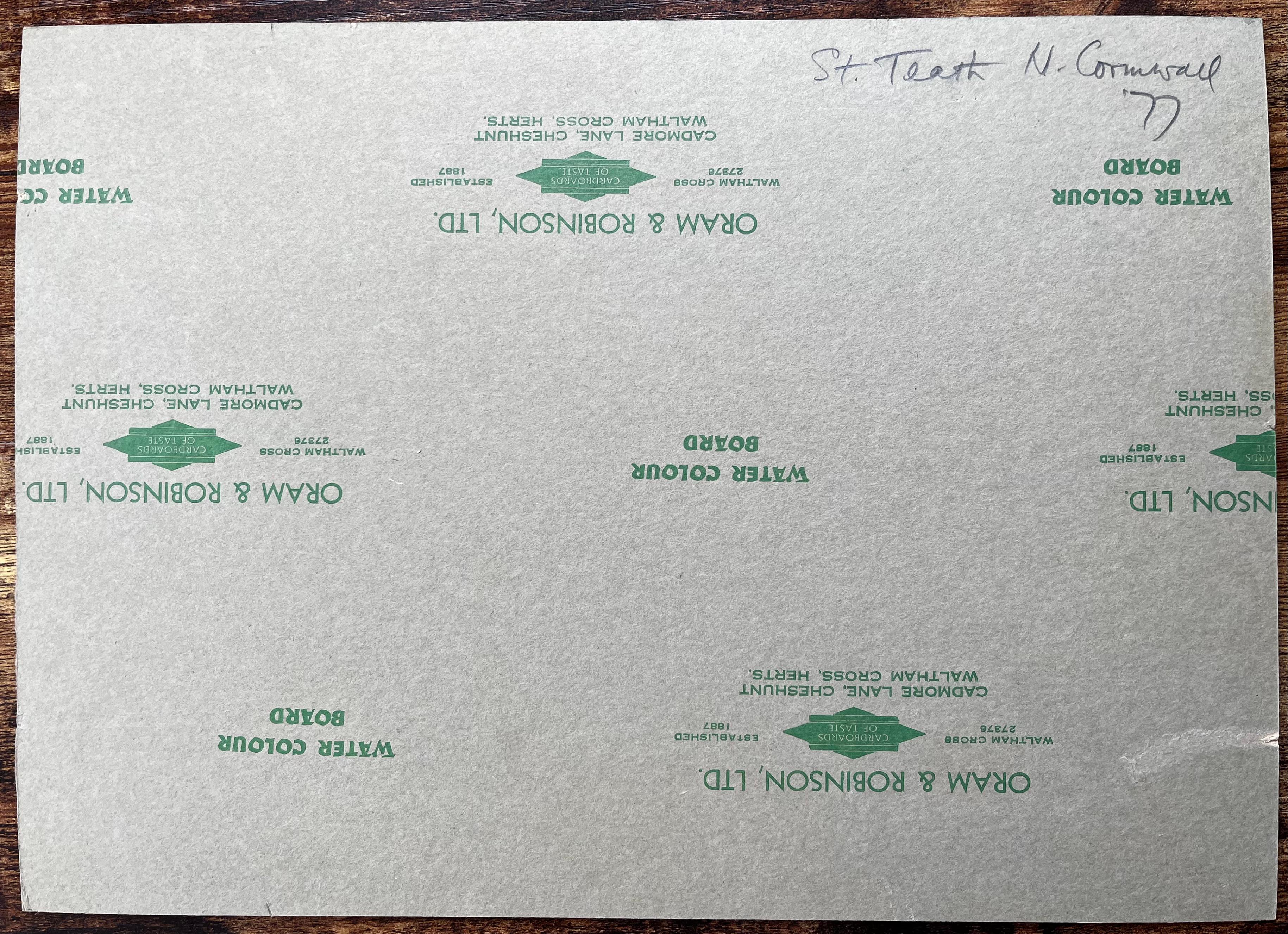 1977 Aquarell der Dorfstraße von St. Teath, Nord-Cornwall, mit Esso-Schild im Angebot 3